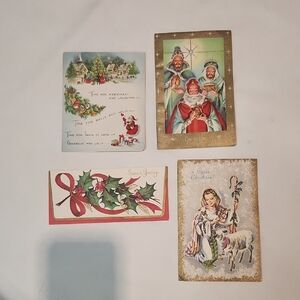 Vintage Holiday Greeting Cards Set 4